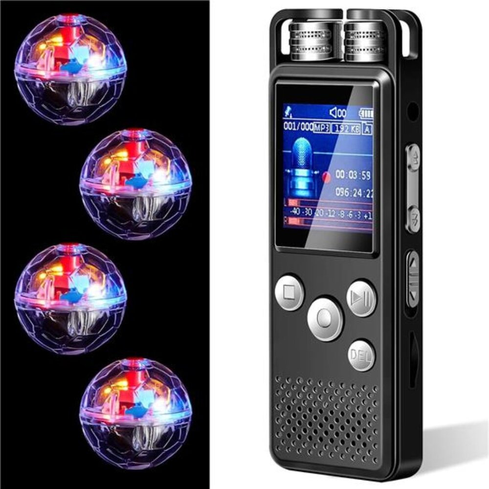 5 Pcs Ghost Hunting Kit includes Digital Voice Recorders with 4 LED Cat Balls